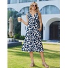 Zeagoo Summer Dress for Women 2026 Sleeveless Tank Midi Dress Vacation Beach Sundress Aline Boho Clothing(Blue Plant Leaves)