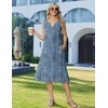 Zeagoo Summer Dress for Women 2026 Sleeveless Tank Midi Dress Vacation Beach Sundress Aline Boho Clothing(Blue Plants)