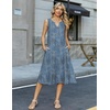 Zeagoo Summer Dress for Women 2026 Sleeveless Tank Midi Dress Vacation Beach Sundress Aline Boho Clothing(Blue Plants)