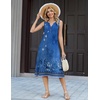 Zeagoo Summer Dress for Women 2026 Sleeveless Tank Midi Dress Vacation Beach Sundress Aline Boho Clothing(Blue Print)