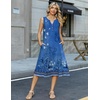 Zeagoo Summer Dress for Women 2026 Sleeveless Tank Midi Dress Vacation Beach Sundress Aline Boho Clothing(Blue Print)