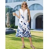 Zeagoo Summer Dress for Women 2026 Sleeveless Tank Midi Dress Vacation Beach Sundress Aline Boho Clothing(Blue Watercolor Leaves)