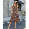 Zeagoo Summer Dress for Women 2026 Sleeveless Tank Midi Dress Vacation Beach Sundress Aline Boho Clothing(Coffee Floral)