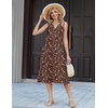 Zeagoo Summer Dress for Women 2026 Sleeveless Tank Midi Dress Vacation Beach Sundress Aline Boho Clothing(Coffee Floral)