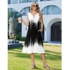 Zeagoo Summer Dress for Women 2026 Sleeveless Tank Midi Dress Vacation Beach Sundress Aline Boho Clothing(Gradient – Black White)