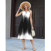 Zeagoo Summer Dress for Women 2026 Sleeveless Tank Midi Dress Vacation Beach Sundress Aline Boho Clothing(Gradient – Black White)