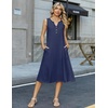 Zeagoo Summer Dress for Women 2026 Sleeveless Tank Midi Dress Vacation Beach Sundress Aline Boho Clothing(Navy Blue Polka Dots)