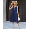Zeagoo Summer Dress for Women 2026 Sleeveless Tank Midi Dress Vacation Beach Sundress Aline Boho Clothing(Navy Blue Polka Dots)