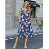 Zeagoo Summer Dress for Women 2026 Sleeveless Tank Midi Dress Vacation Beach Sundress Aline Boho Clothing(Navy Hawaiian Floral)