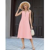 Zeagoo Summer Dress for Women 2026 Sleeveless Tank Midi Dress Vacation Beach Sundress Aline Boho Clothing(Pink)