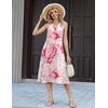 Zeagoo Summer Dress for Women 2026 Sleeveless Tank Midi Dress Vacation Beach Sundress Aline Boho Clothing(Pink Marble Pattern)