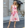 Zeagoo Summer Dress for Women 2026 Sleeveless Tank Midi Dress Vacation Beach Sundress Aline Boho Clothing(Pink Marble Pattern)