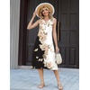 Zeagoo Summer Dress for Women 2026 Sleeveless Tank Midi Dress Vacation Beach Sundress Aline Boho Clothing(Pink White Floral)