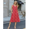 Zeagoo Summer Dress for Women 2026 Sleeveless Tank Midi Dress Vacation Beach Sundress Aline Boho Clothing(Red Floral)