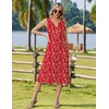 Zeagoo Summer Dress for Women 2026 Sleeveless Tank Midi Dress Vacation Beach Sundress Aline Boho Clothing(Red Floral)