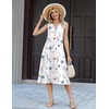 Zeagoo Summer Dress for Women 2026 Sleeveless Tank Midi Dress Vacation Beach Sundress Aline Boho Clothing(White Floral)