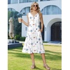 Zeagoo Summer Dress for Women 2026 Sleeveless Tank Midi Dress Vacation Beach Sundress Aline Boho Clothing(White Floral)