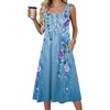 Zeagoo Summer Dress for Women Flowy Aline Casual Midi Tank Dress Boho 2026(01 Blue Floral)