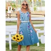 Zeagoo Summer Dress for Women Flowy Aline Casual Midi Tank Dress Boho 2026(01 Blue Floral)