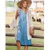 Zeagoo Summer Dress for Women Flowy Aline Casual Midi Tank Dress Boho 2026(01 Blue Floral)