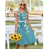 Zeagoo Summer Dress for Women Flowy Aline Casual Midi Tank Dress Boho 2026(02 Blue Floral)