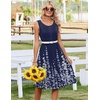 Zeagoo Summer Dress for Women Flowy Aline Casual Midi Tank Dress Boho 2026(02 Navy Floral)