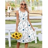 Zeagoo Summer Dress for Women Flowy Aline Casual Midi Tank Dress Boho 2026(02 White Floral)