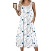 Zeagoo Summer Dress for Women Flowy Aline Casual Midi Tank Dress Boho 2026(02 White Floral)