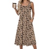Zeagoo Summer Dress for Women Flowy Aline Casual Midi Tank Dress Boho 2026(Beige)