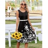 Zeagoo Summer Dress for Women Flowy Aline Casual Midi Tank Dress Boho 2026(Black Floral)