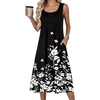 Zeagoo Summer Dress for Women Flowy Aline Casual Midi Tank Dress Boho 2026(Black Floral)