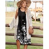 Zeagoo Summer Dress for Women Flowy Aline Casual Midi Tank Dress Boho 2026(Black Floral)