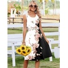 Zeagoo Summer Dress for Women Flowy Aline Casual Midi Tank Dress Boho 2026(Black White Floral)