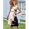 Zeagoo Summer Dress for Women Flowy Aline Casual Midi Tank Dress Boho 2026(Black White Floral)
