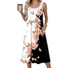 Zeagoo Summer Dress for Women Flowy Aline Casual Midi Tank Dress Boho 2026(Black White Floral)