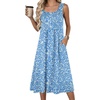Zeagoo Summer Dress for Women Flowy Aline Casual Midi Tank Dress Boho 2026(Blue)