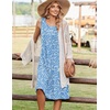 Zeagoo Summer Dress for Women Flowy Aline Casual Midi Tank Dress Boho 2026(Blue)