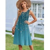 Zeagoo Summer Dress for Women Flowy Aline Casual Midi Tank Dress Boho 2026(Blue Green)