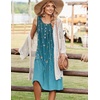 Zeagoo Summer Dress for Women Flowy Aline Casual Midi Tank Dress Boho 2026(Blue Green)