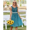 Zeagoo Summer Dress for Women Flowy Aline Casual Midi Tank Dress Boho 2026(Blue Green)