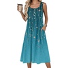 Zeagoo Summer Dress for Women Flowy Aline Casual Midi Tank Dress Boho 2026(Blue Green)