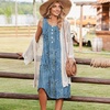 Zeagoo Summer Dress for Women Flowy Aline Casual Midi Tank Dress Boho 2026(Blue Sp111)