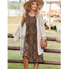 Zeagoo Summer Dress for Women Flowy Aline Casual Midi Tank Dress Boho 2026(Brown)