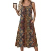 Zeagoo Summer Dress for Women Flowy Aline Casual Midi Tank Dress Boho 2026(Brown)