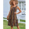 Zeagoo Summer Dress for Women Flowy Aline Casual Midi Tank Dress Boho 2026(Brown)