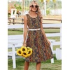 Zeagoo Summer Dress for Women Flowy Aline Casual Midi Tank Dress Boho 2026(Brown)