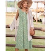 Zeagoo Summer Dress for Women Flowy Aline Casual Midi Tank Dress Boho 2026(Green Xh534)