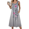 Zeagoo Summer Dress for Women Flowy Aline Casual Midi Tank Dress Boho 2026(Grey Floral)