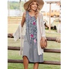 Zeagoo Summer Dress for Women Flowy Aline Casual Midi Tank Dress Boho 2026(Grey Floral)