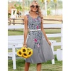 Zeagoo Summer Dress for Women Flowy Aline Casual Midi Tank Dress Boho 2026(Grey Floral)